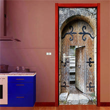 Load image into Gallery viewer, Retro Wooden Door Stickers PVC Waterproof Wallpaper For Doors Living Room Bedroom Home Decor Mural DIY Renovation Decal 90x200cm